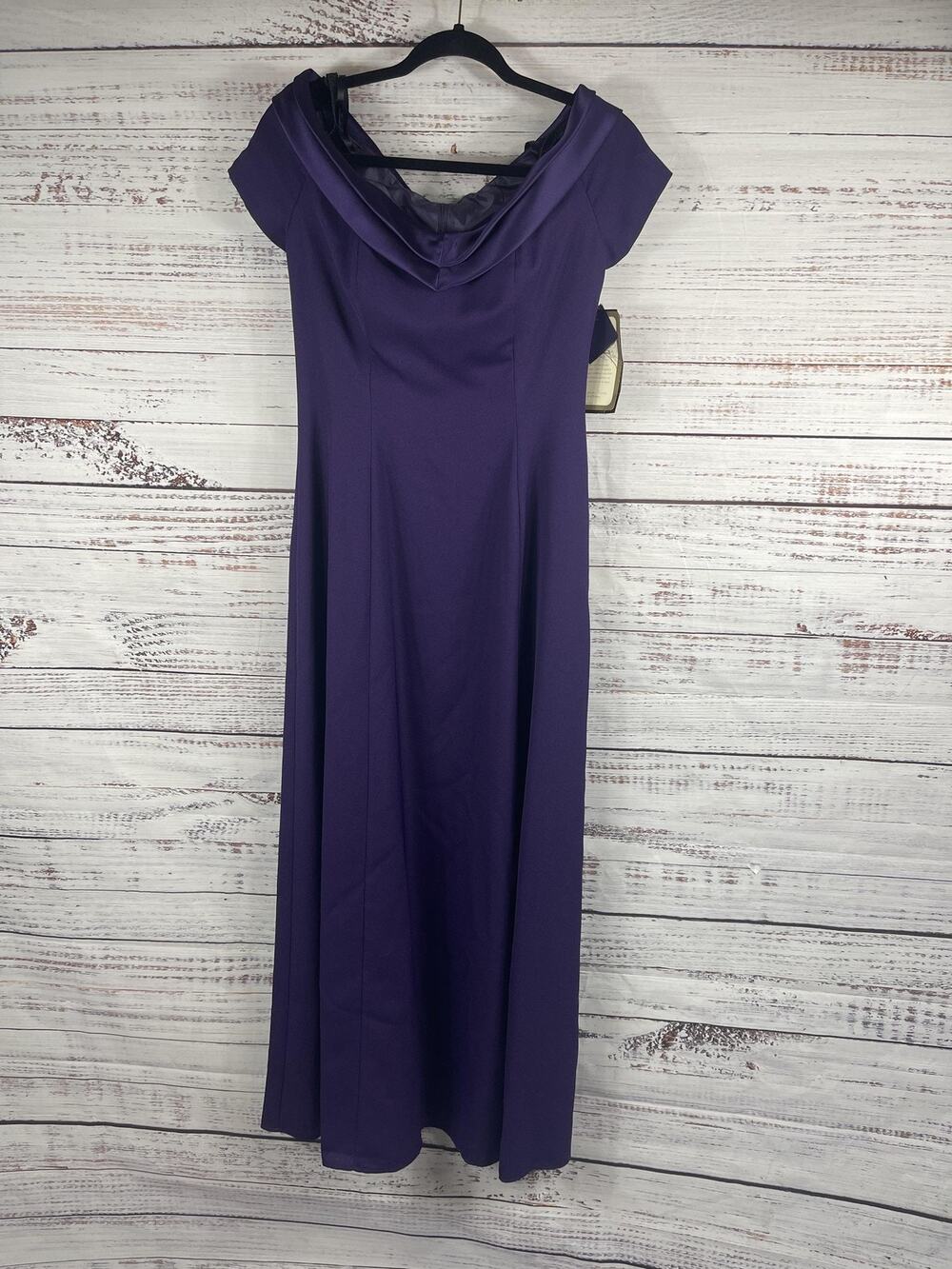 Von Bramlett Dress Women's SZ 6 Purple Off Shoulder Evening Gown Formal Made USA - Picture 1 of 10